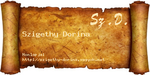 Szigethy Dorina névjegykártya