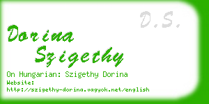 dorina szigethy business card